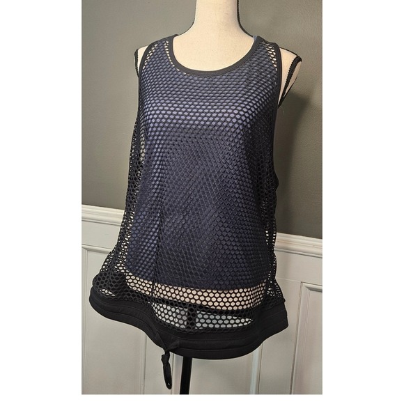 Fabletics‎ Fishnet Black Razorback Tank Top Workout 2XL - Picture 5 of 8